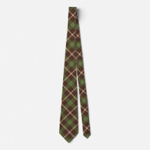 Elegant Brown Green Plaid Neck Tie For Men Necktie