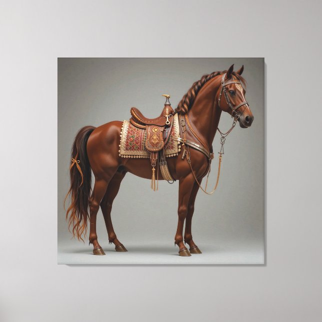 Elegant Brown Horse Canvas Print (Front)