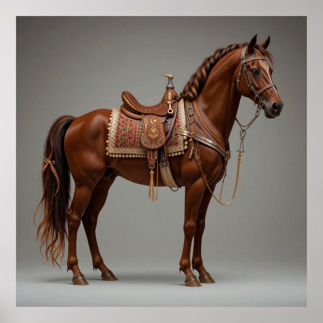 Elegant Brown Horse Poster (Front)