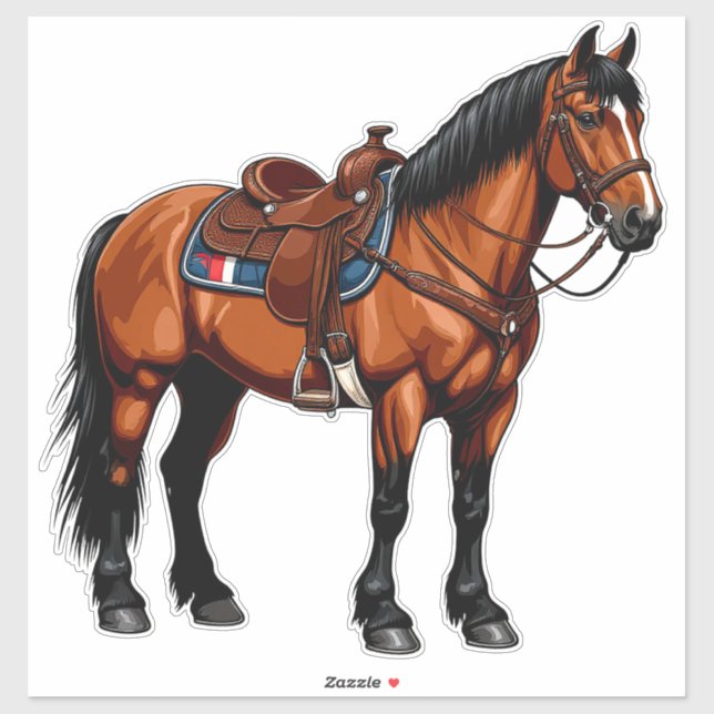 Elegant Brown Horse Sticker (Sheet)