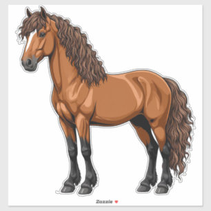 Elegant Brown Horse Sticker