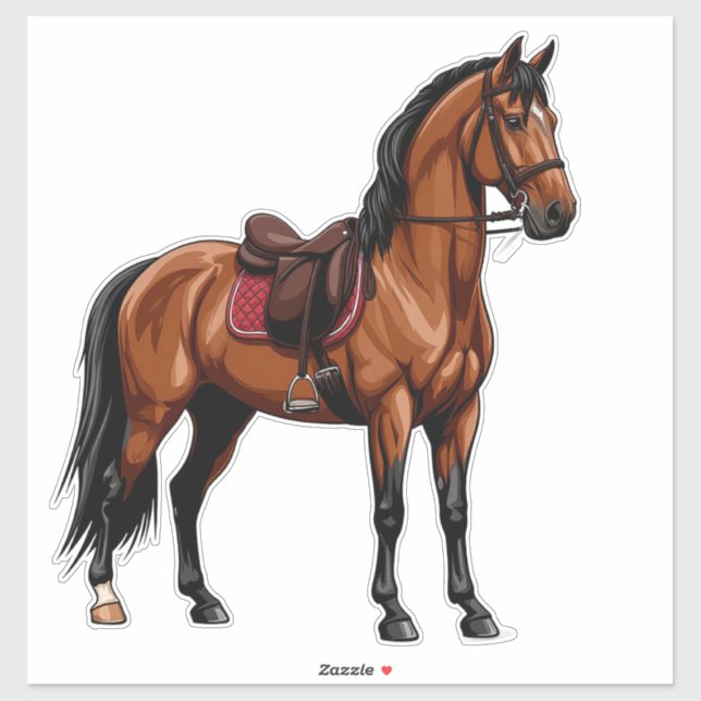 Elegant Brown Horse Sticker (Sheet)