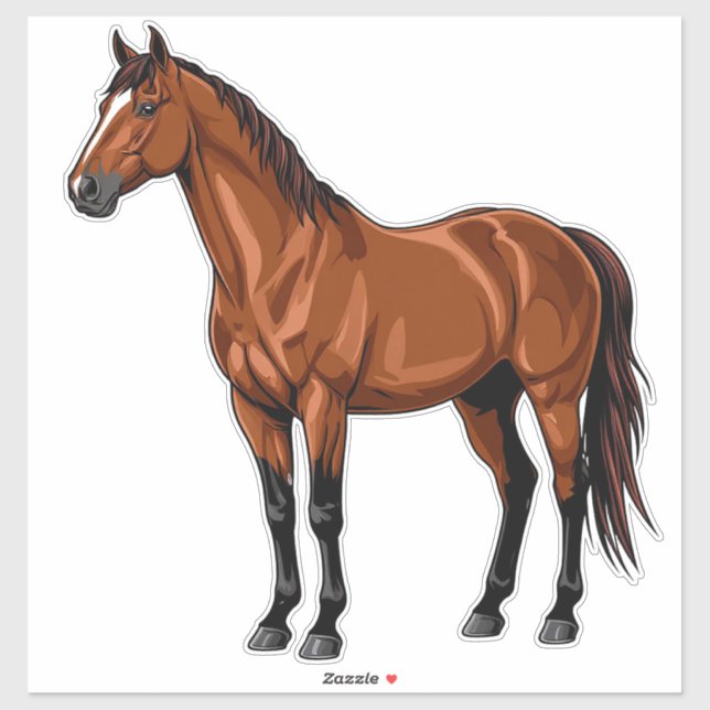 Elegant Brown Horse Sticker (Sheet)