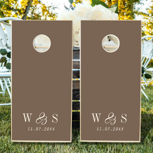 Elegant brown initial wedding Cornhole Set
