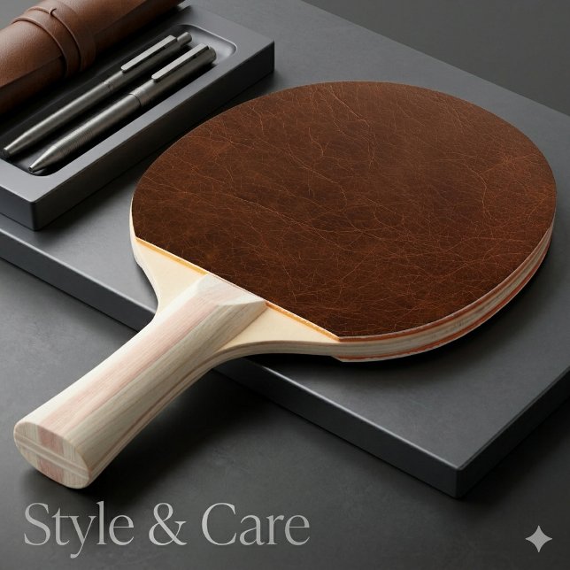 Elegant Brown Leather Finish Texture Ping Pong Paddle (Elegant Brown Leather Finish Texture Ping Pong Paddle)