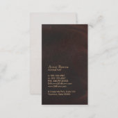 Elegant Brown Leather Look Professional Classic Business Card (Front/Back)