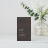Elegant Brown Leather Look Professional Classic Business Card (Standing Front)