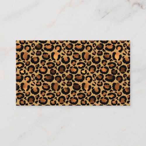 Elegant Brown Leopard Spots Wild Animal Glam Business Card