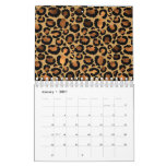Elegant Brown Leopard Spots Wild Animal Glam Calendar