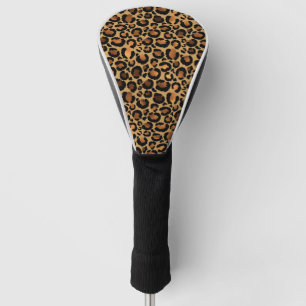 Elegant Brown Leopard Spots Wild Animal Glam Golf Head Cover
