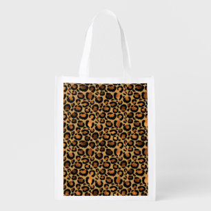 Elegant Brown Leopard Spots Wild Animal Glam Grocery Bag