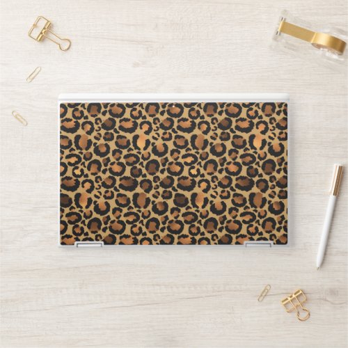 Elegant Brown Leopard Spots Wild Animal Glam HP Laptop Skin