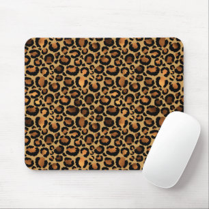 Elegant Brown Leopard Spots Wild Animal Glam Mouse Pad