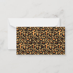Elegant Brown Leopard Spots Wild Animal Glam Note Card