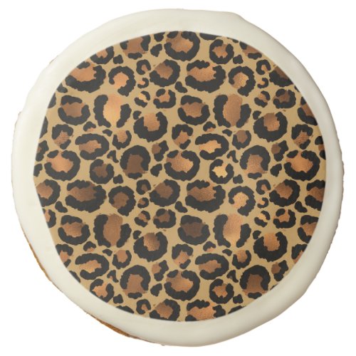 Elegant Brown Leopard Spots Wild Animal Glam Sugar Cookie