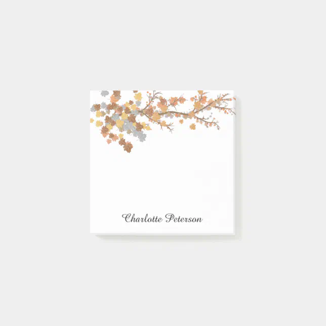 Elegant Brown Maple Leaves Autumn Fall Post-it Notes | Zazzle