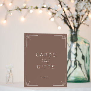 Elegant Brown Minimalist Cards and Gifts Sign