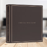 Elegant Brown Minimalist Monogram Name 3 Ring Binder<br><div class="desc">Create your own personalized binder with elegant minimalist monogram name with simple border design in brown color.</div>