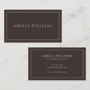 Elegant Brown Minimalist Professional Business Card