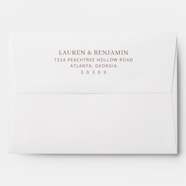 Elegant Brown Minimalist Typographic Envelope (Back (Top Flap))