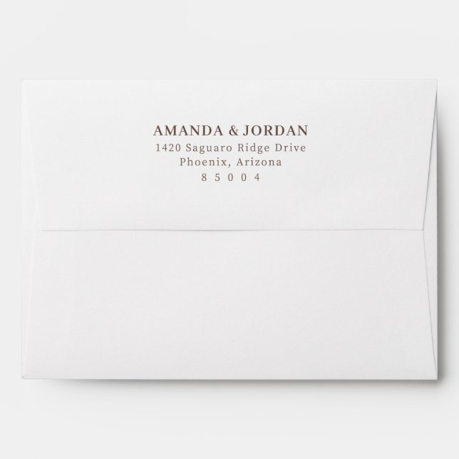 Elegant Brown Minimalist Typographic Envelope (Back (Top Flap))