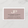 Elegant Brown Monogram Design Modern Professional Business Card