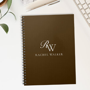 Elegant Brown Monogram Notebook