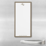 Elegant Brown Monogram Two Border Magnetic Notepad<br><div class="desc">Create your own custom magnetic notepad with personalized monogram initials in an elegant modern typography alongside brown border design.</div>