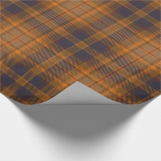 Elegant Brown | Orange | Blue Plaid Checkered Wrapping Paper