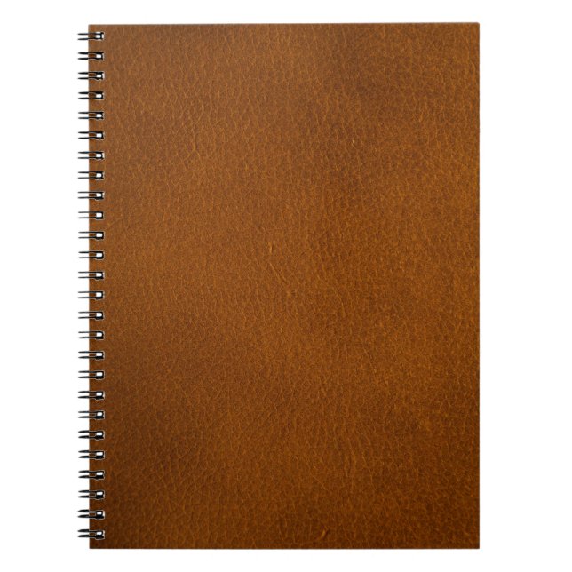 Elegant Brown Orange Leather Retro Background Notebook (Front)