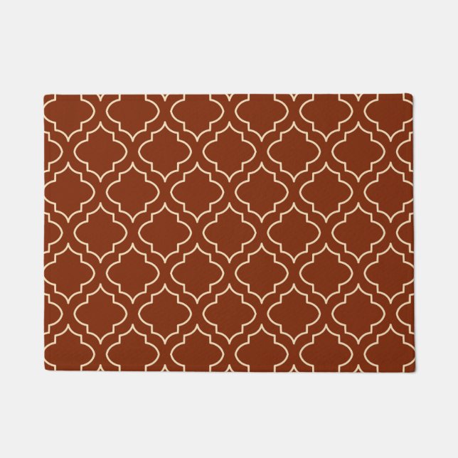 Elegant Brown Pattern Doormat Rug (Front)