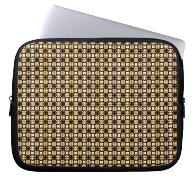 Elegant brown pattern laptop sleeve (Front)