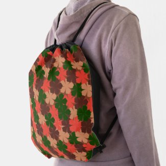 Elegant Brown-Pink-Green Floral Patterned