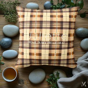 Elegant Brown Plaid   Custom Rustic Home Accent Throw Pillow