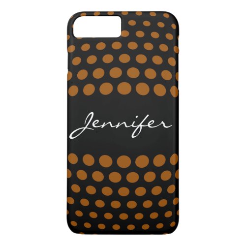 Elegant Brown Polka Dots Pattern iPhone 8 Plus7 Plus Case