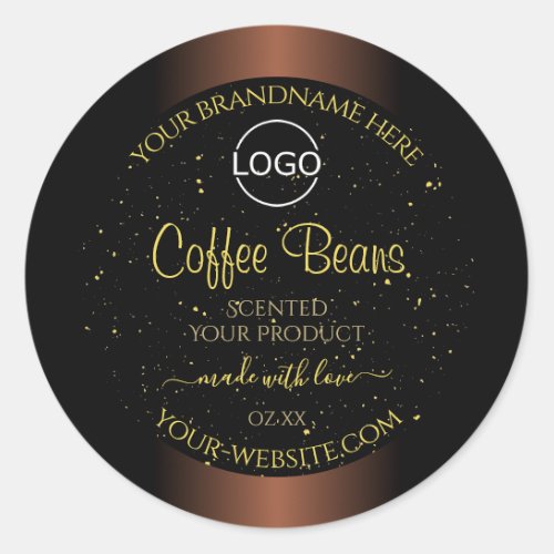 Elegant Brown Product Label Gold Soft Glitter Logo