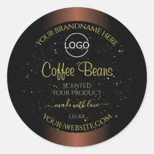 Elegant Brown Product Label Gold Soft Glitter Logo