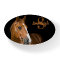 Elegant Brown Quarter Horse Black Monogram Name