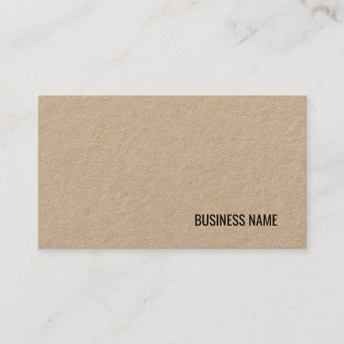 Elegant Brown Real Kraft Paper Modern Template Business Card
