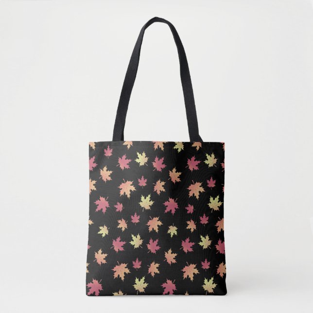 Elegant Brown Red Autumn Leaves Pattern | Tote Bag (Front)