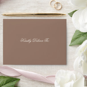 Elegant Brown Romantic Wedding Envelope