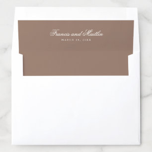 Elegant Brown Romantic Wedding Envelope Liner