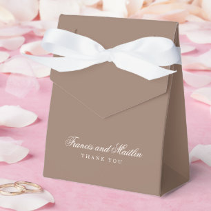 Elegant Brown Romantic Wedding Favor Boxes