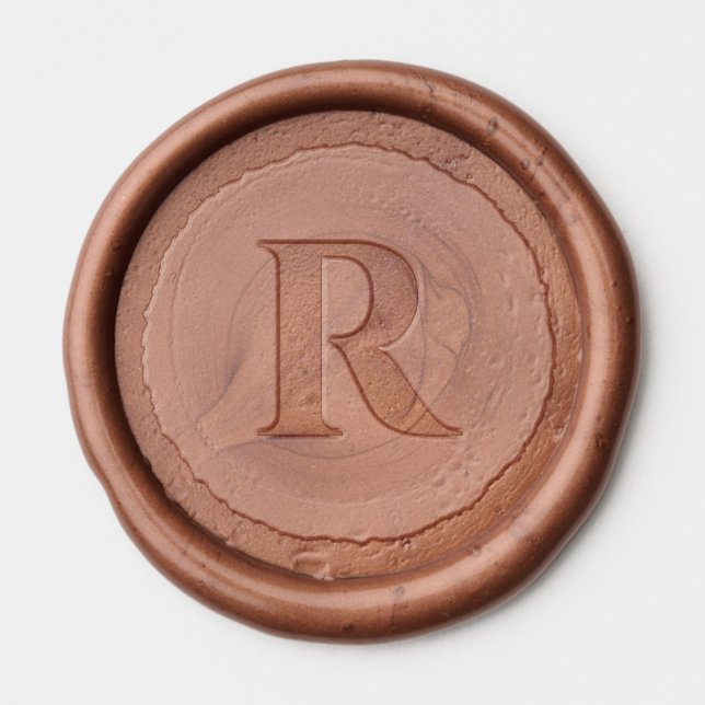Elegant Brown Serif Monogram Seal Wax Seal Sticker (Front)
