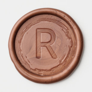 Elegant Brown Serif Wax Seal Sticker