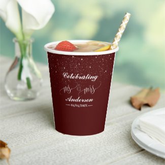 Elegant Brown Sparkle Mr & Mrs Wedding 