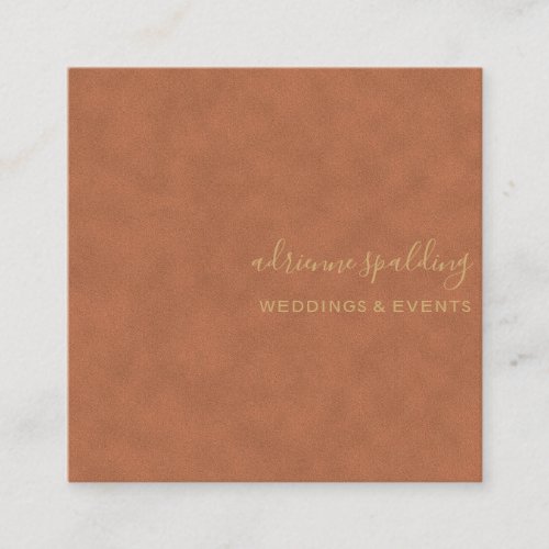 Elegant Brown Suede Leather Texture Professional Square Business Card
