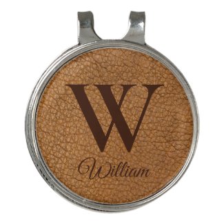 Elegant Brown Textured Leather Monogram Bottle Ope