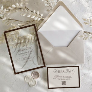 Elegant Brown We Do Wedding Acrylic Invitations