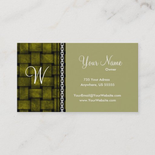 Customizable Elegant Brown Weave Business Cards